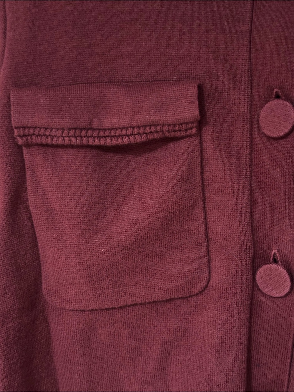 Loft Embroidered Trim Sweater Button-Front Jacket Burgundy Size M - Picture 6 of 11